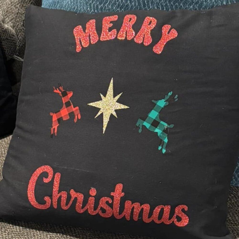 Reindeer Christmas 18 by 18 throw Pillow